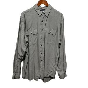 Polo Golf Mens Benford Shirt XL Houndstooth Button‎ Front Preppy Office Travel